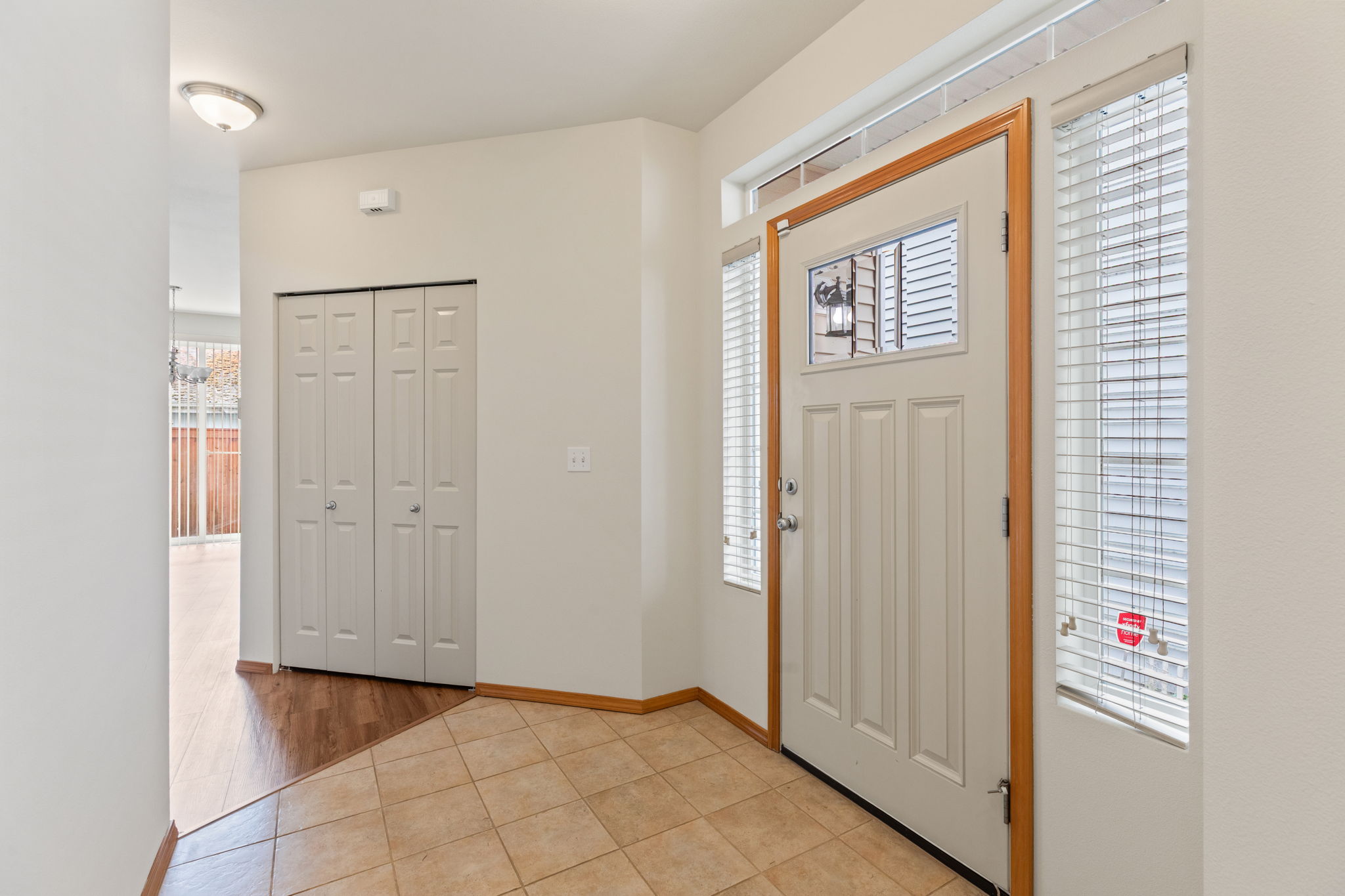 Foyer leading to Living room and Kitchen