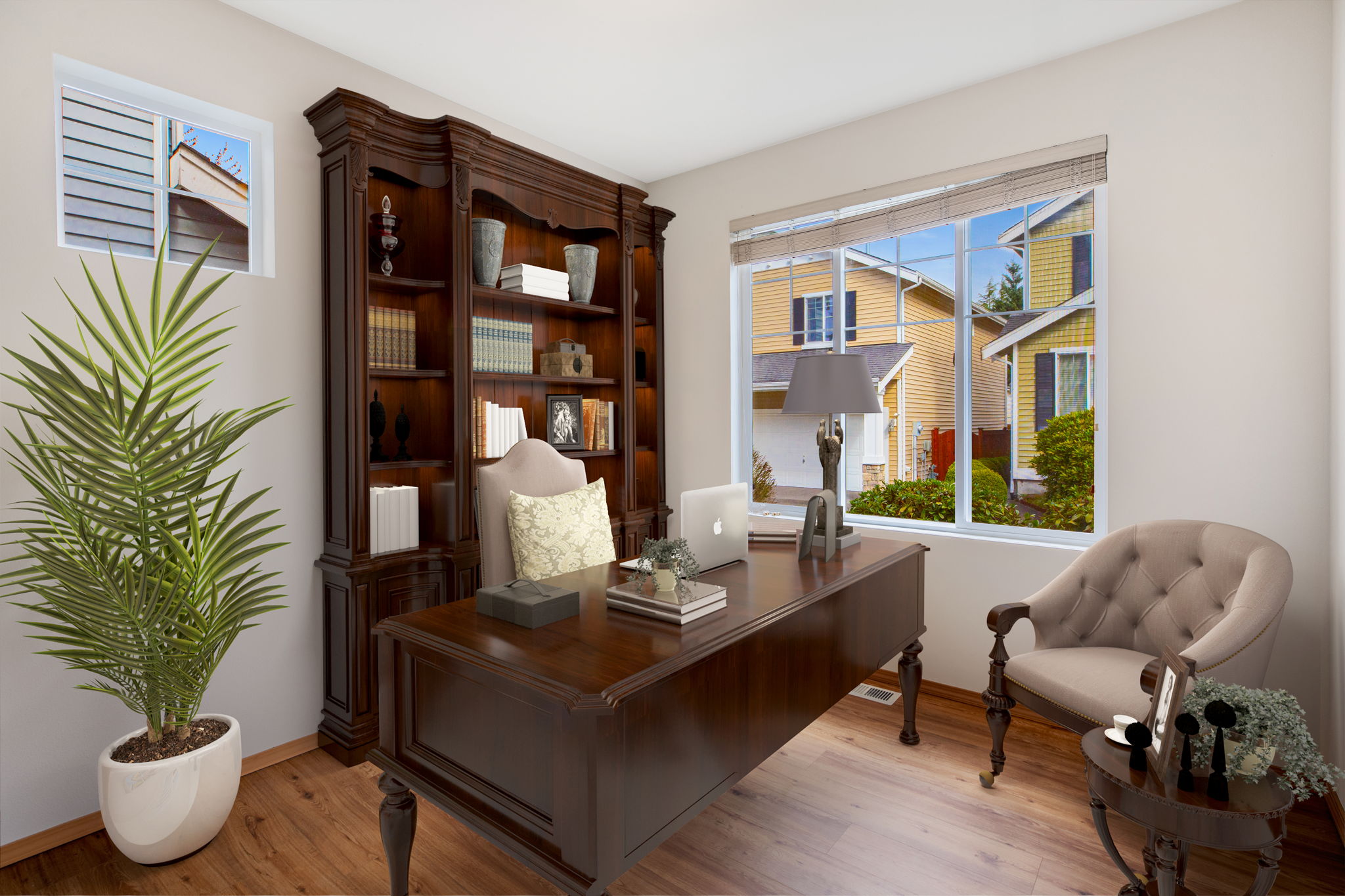 Main Floor Office off Foyer Virtually Staged