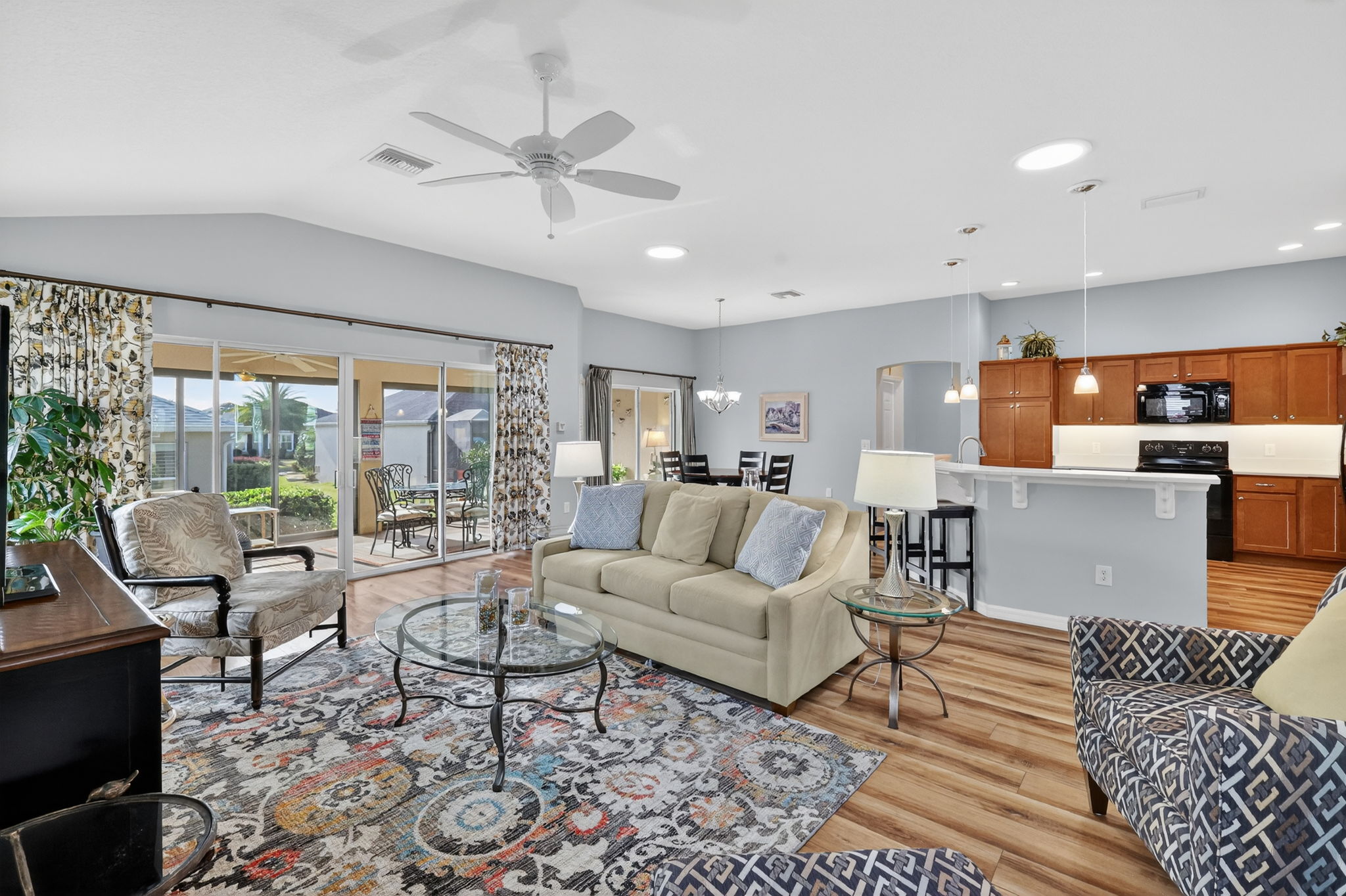 Living, Dining, and Kitchen