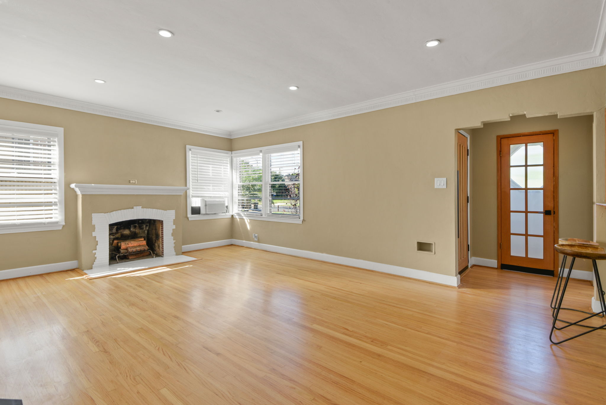 Living Room & Wood Burning Fireplace