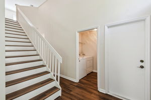 Foyer and view towards laundry room