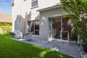 Open patio in backyard