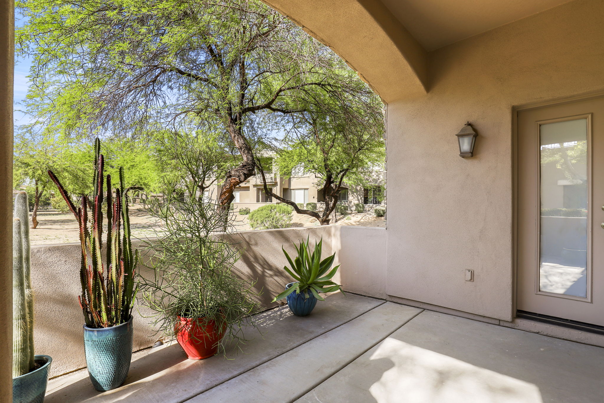 Ground level private balcony