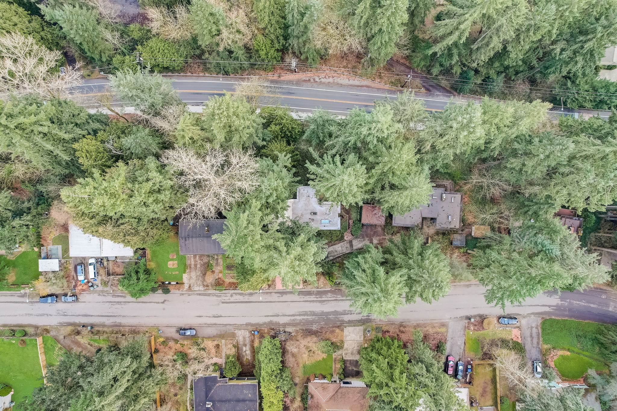 aerial of entire property with 67th right behind it
