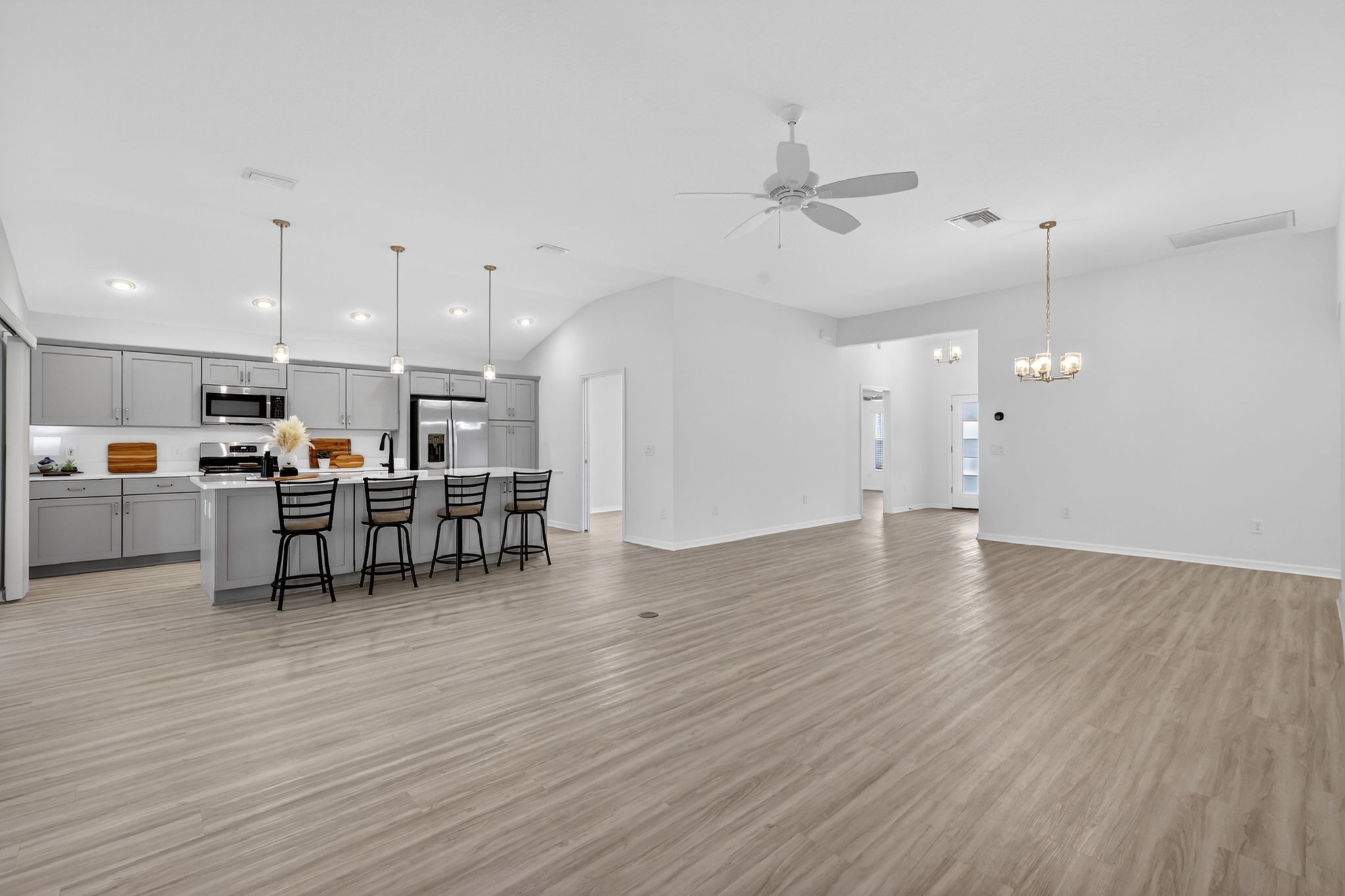 Living, Dining, and Kitchen