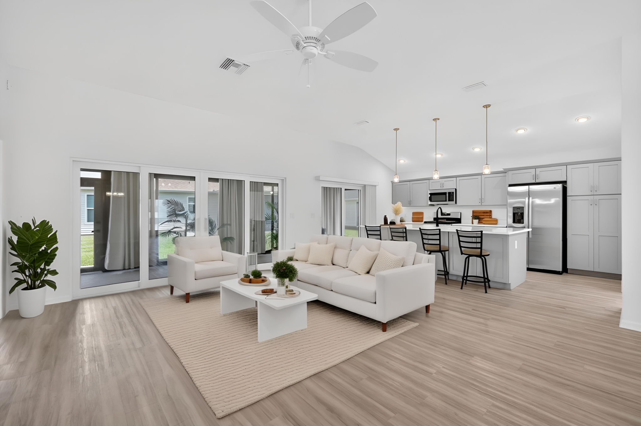 Living Room and Kitchen-Virtually Staged