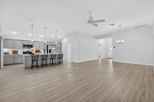 Living, Dining, and Kitchen