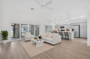 Living Room and Kitchen-Virtually Staged