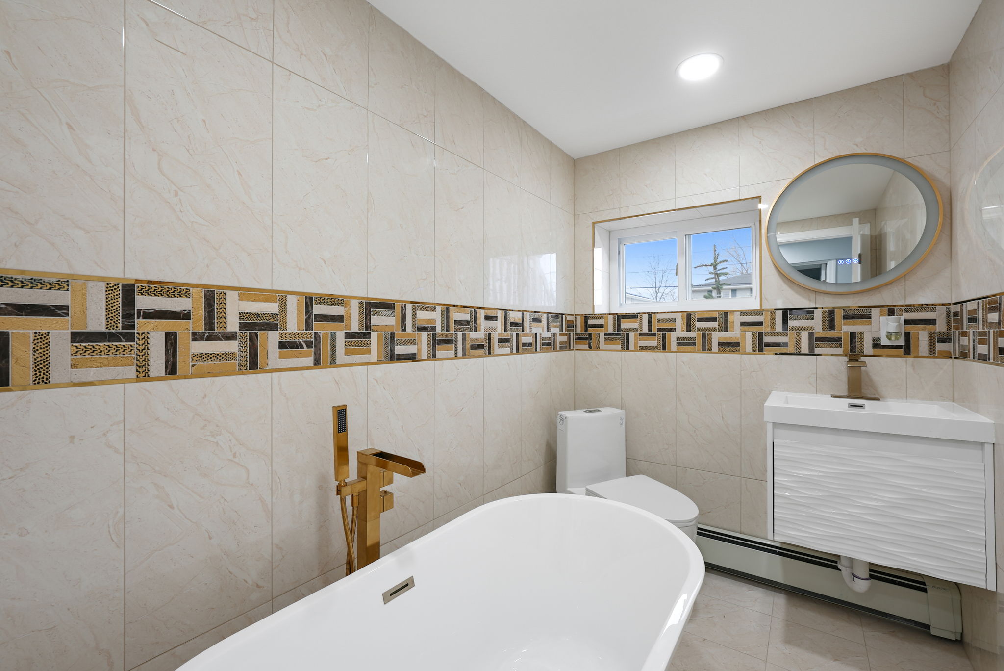 Fully Tiled Bathroom