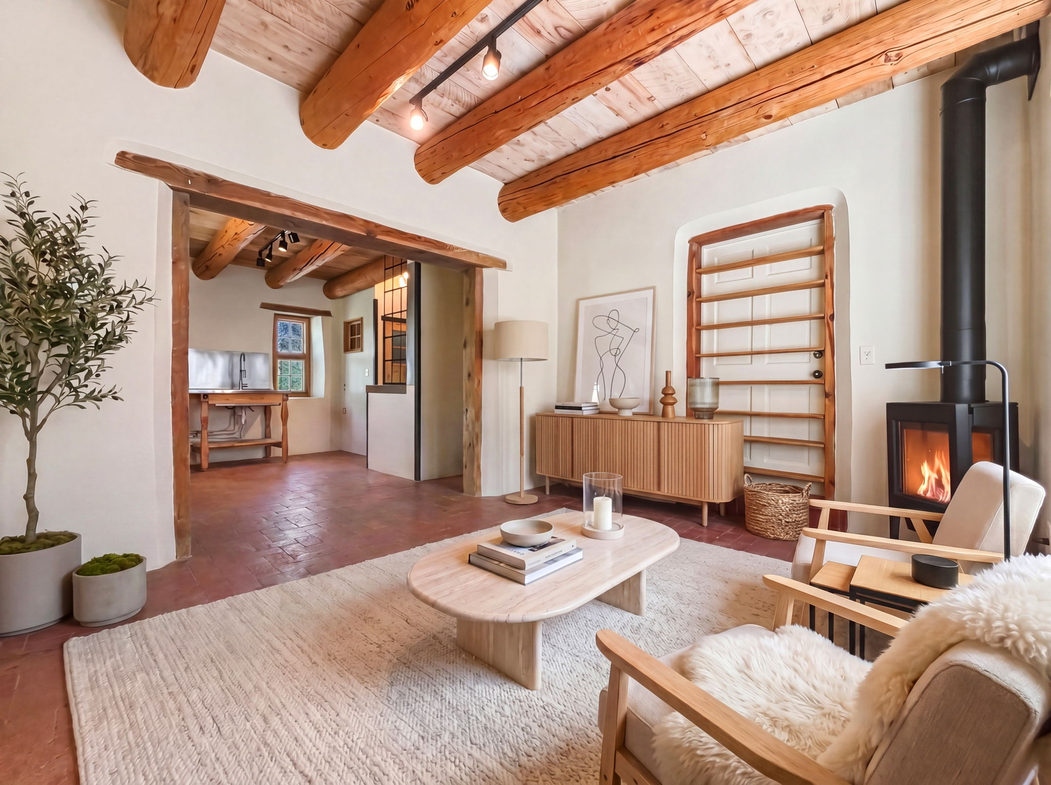 Living/Bedroom/Office - Studio Apt Virtually Staged for Visualization