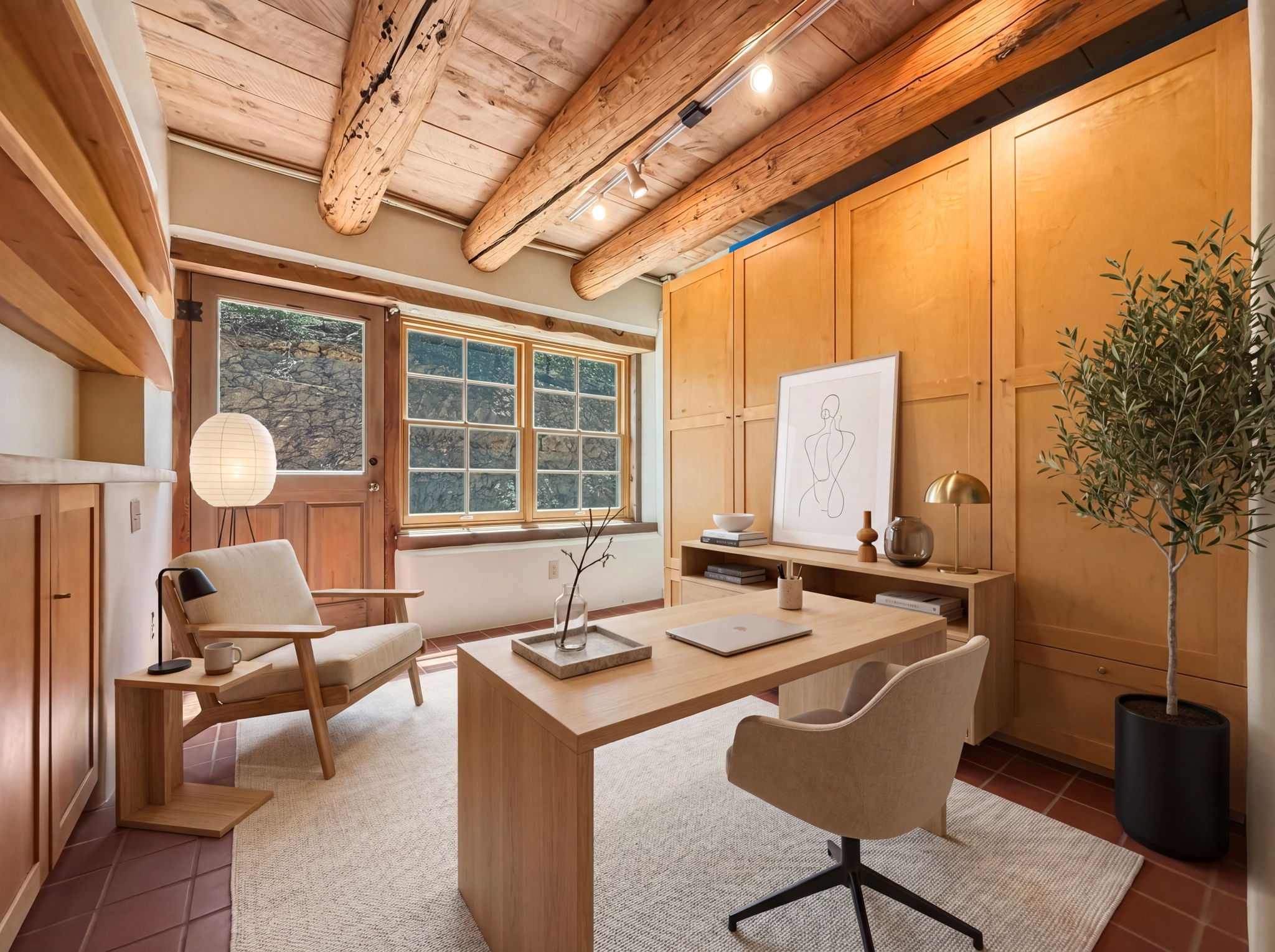 The Garden Entry Study Virtually Furnished