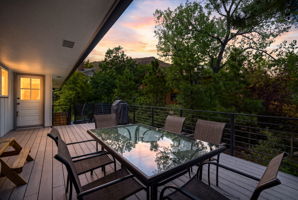 Sunset dinners on the deck with the foothills as the backdrop.