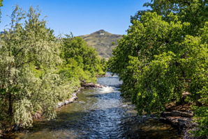 Clear Creek with the iconic M on Mount Zion beyond.