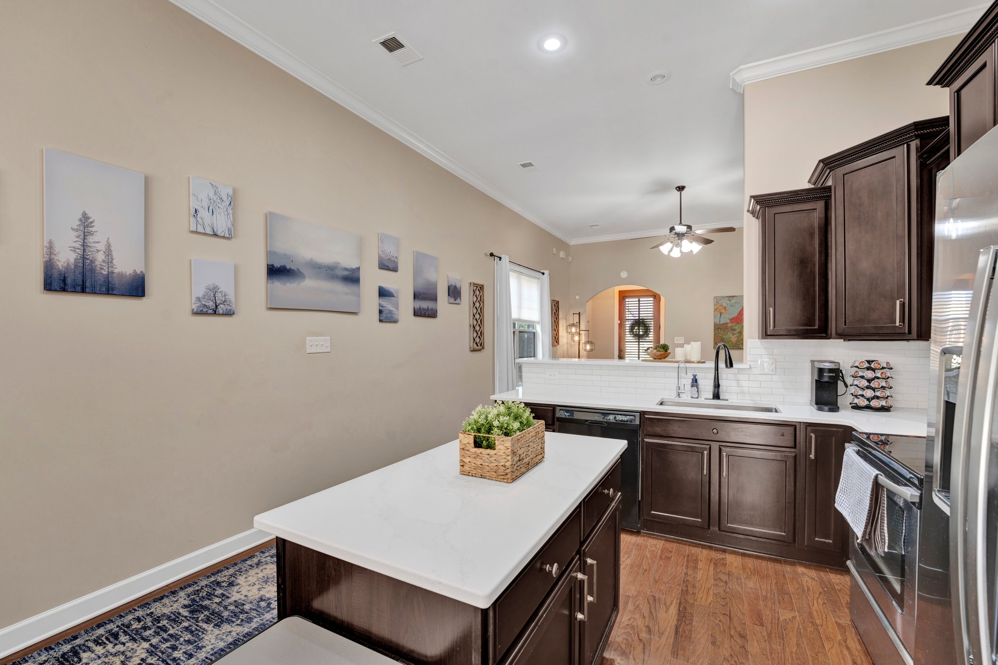 Kitchen Island & Quartz Counterops