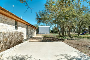 Back of House/Storage Shed and Patio