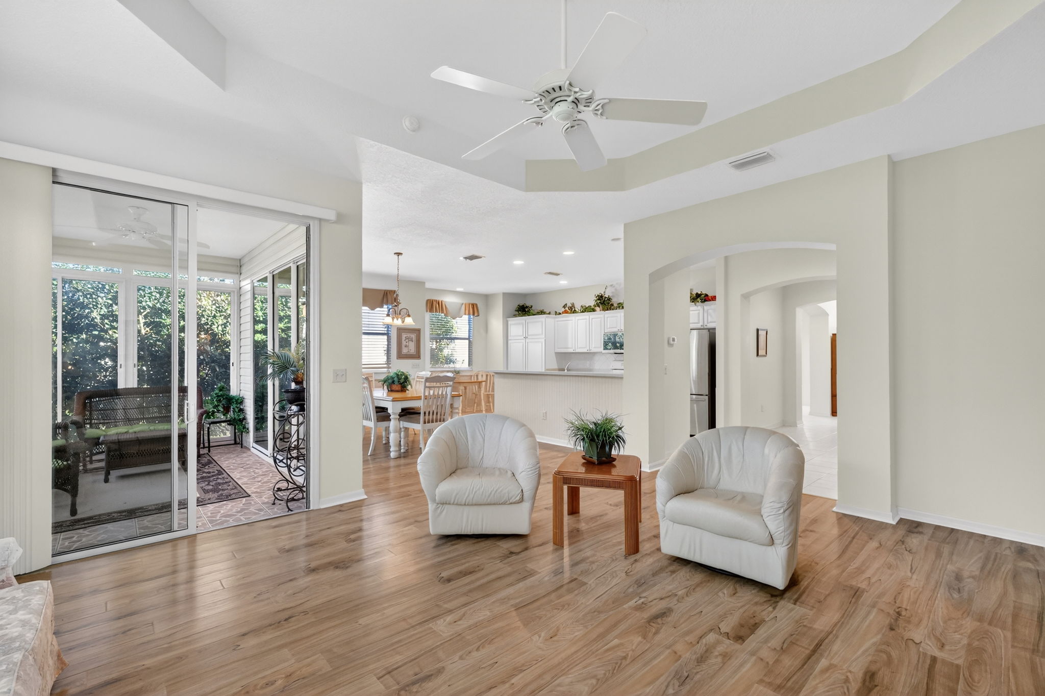 Kitchen, Dining, and Living Room