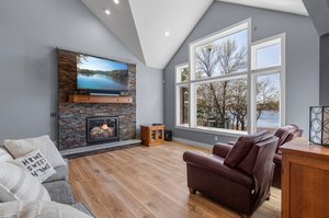 Fireplace Detail.  Watch tv while