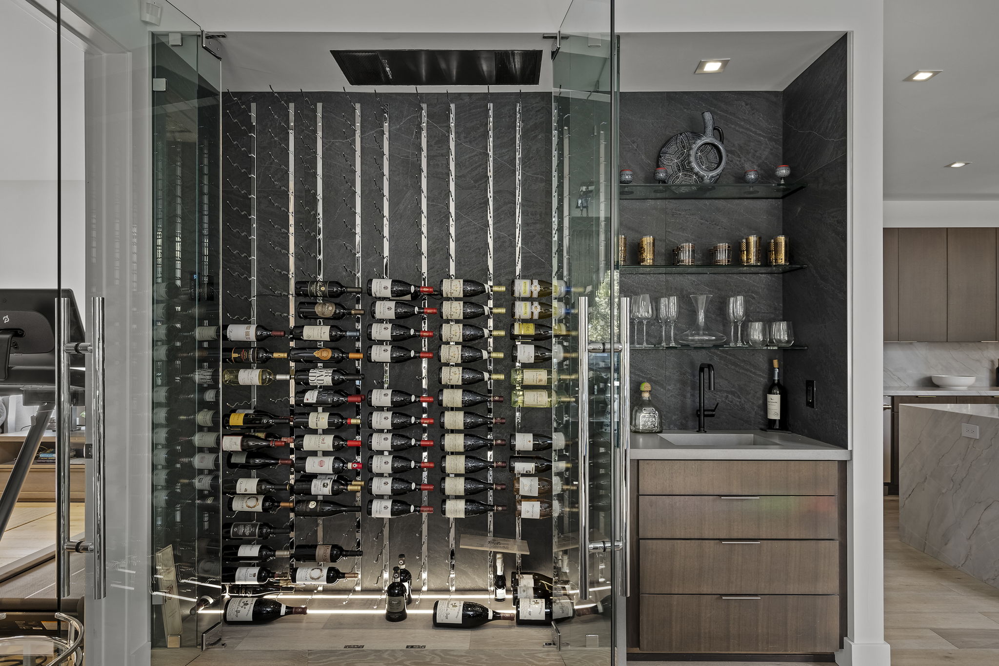 Wine chiller and wet bar