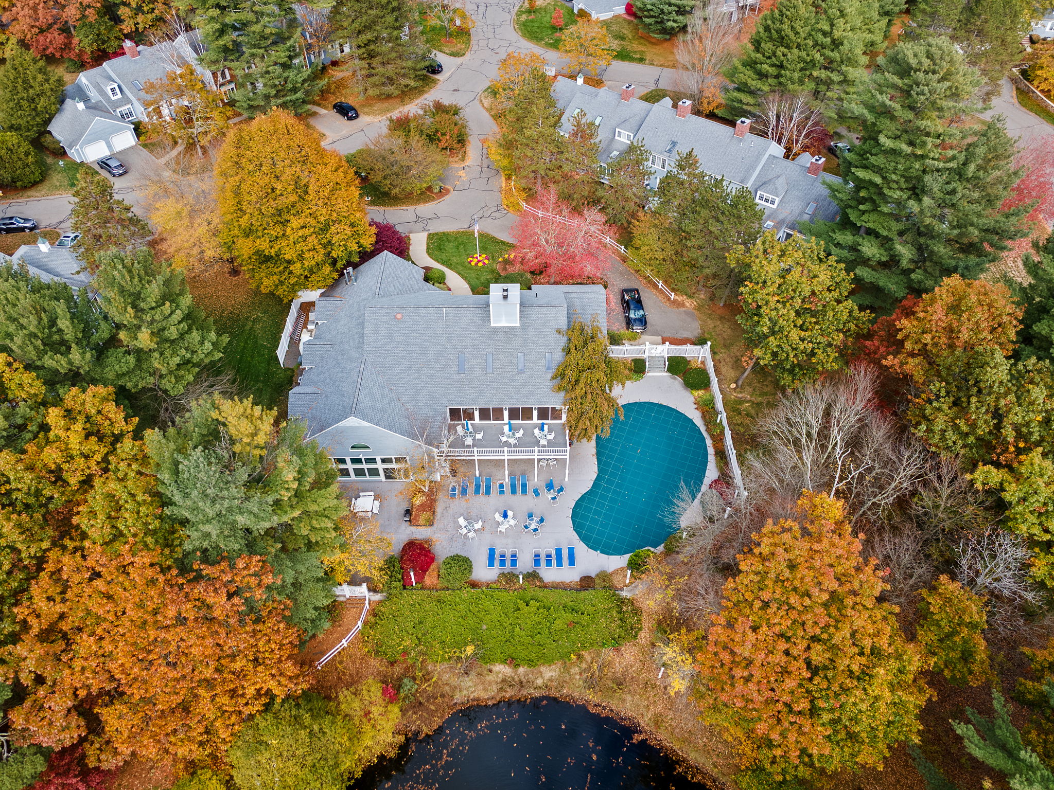 Club House, Aerial View II | Indoor & Outdoor Pools, Fitness Center, Library, Pickleball Court