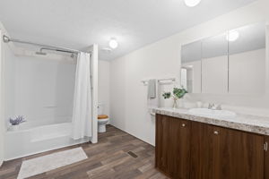 Functional and clean master bathroom—simple design with all the essentials for your daily routine.