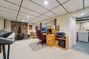 Finished Basement, Wood Burning Stove