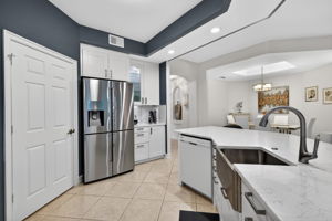 Prep space, 4 door refrigerator, storage, pantry