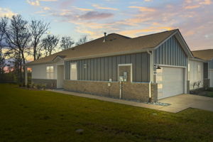 Twilight enhancement shows what a sunset can look like from the back covered porch!