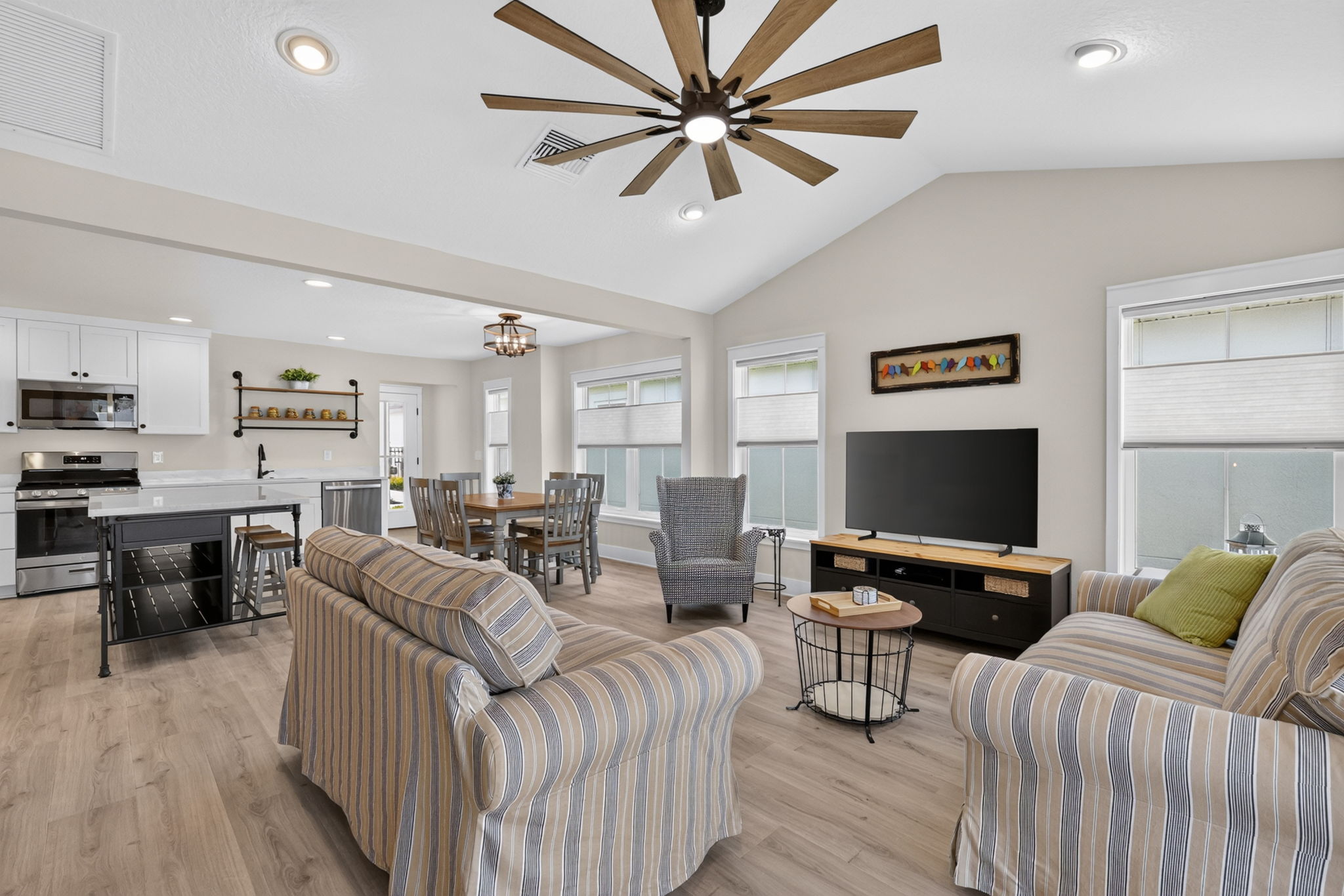 Living, Dining, and Kitchen