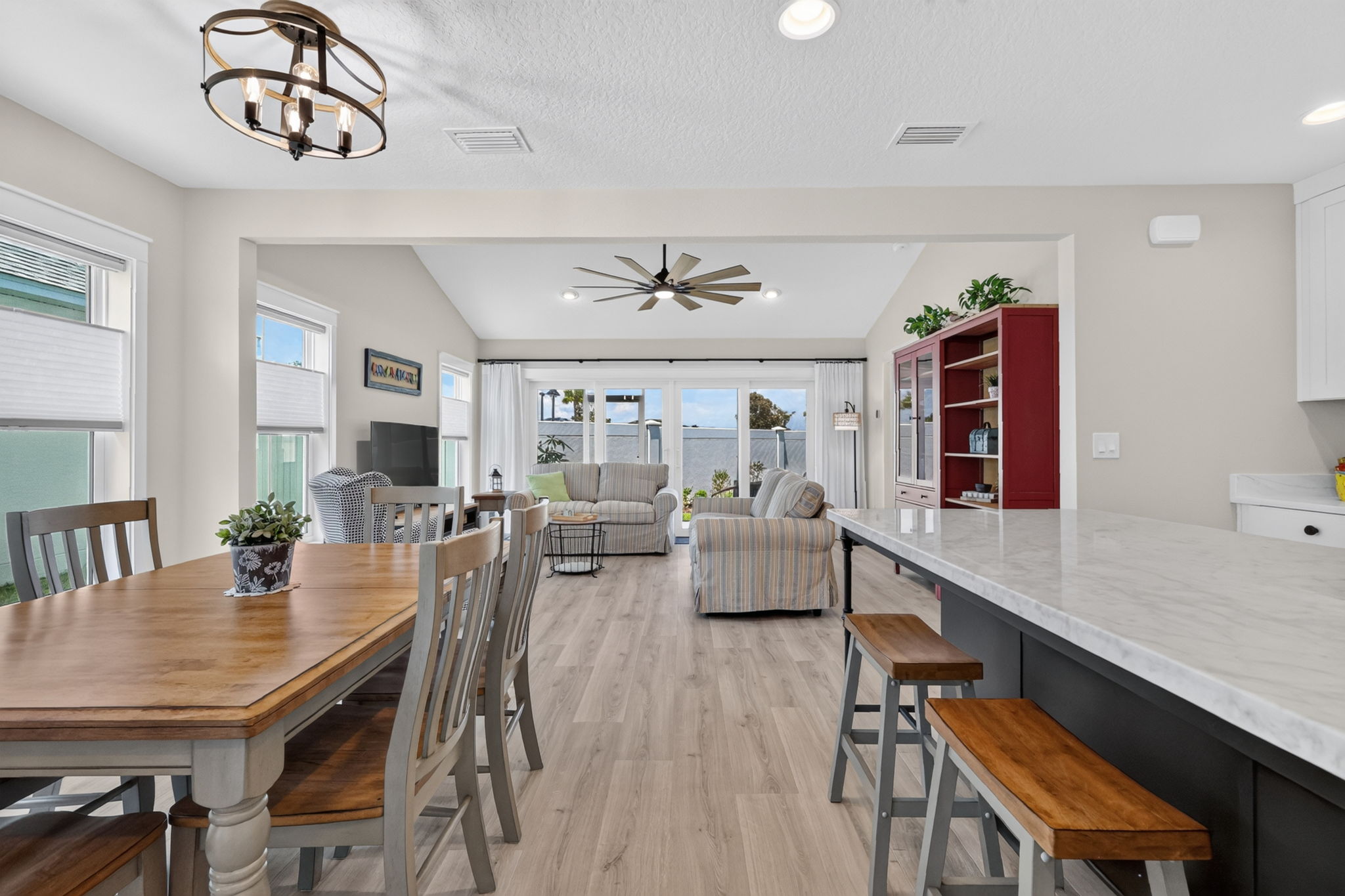 Living, Dining, and Kitchen