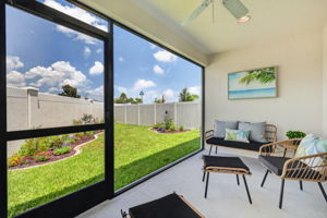 Lanai with PRIVACY Wall, Fencing, and SPACIOUS Rear Yard