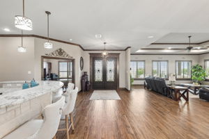 View of the foyer from the inside of the home.