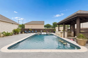The swim-up bar and plenty of area for activities.