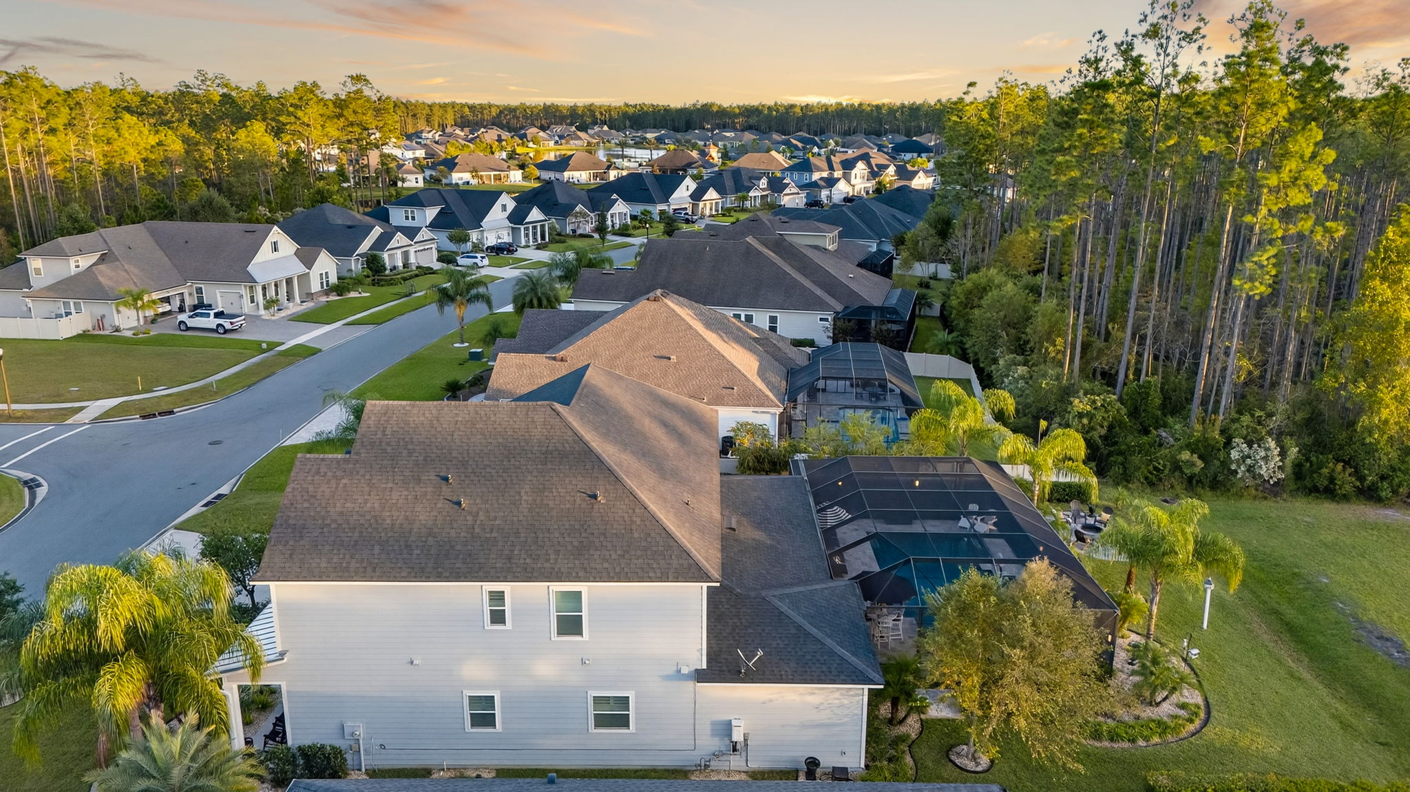 Twilight - Aerial Side Exterior