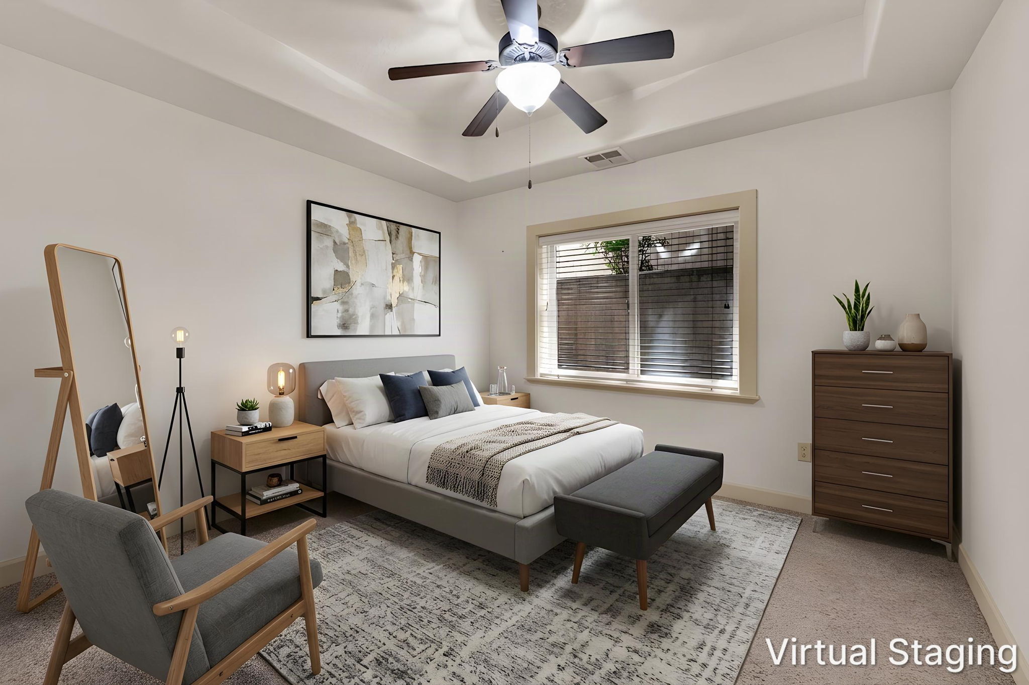 Virtually Staged Bedroom