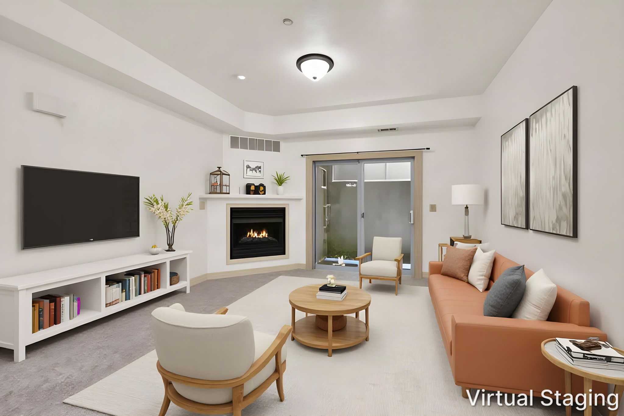 Virtually Staged Family Room