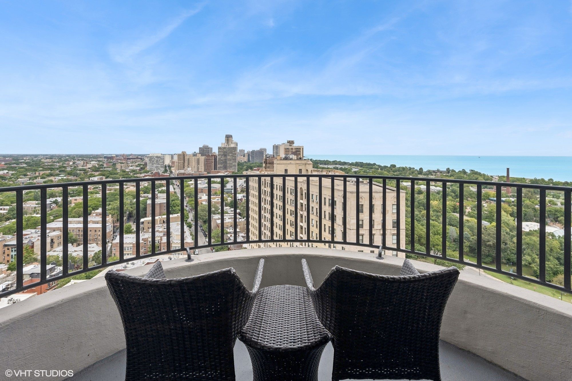 Private Balcony with lake, park views