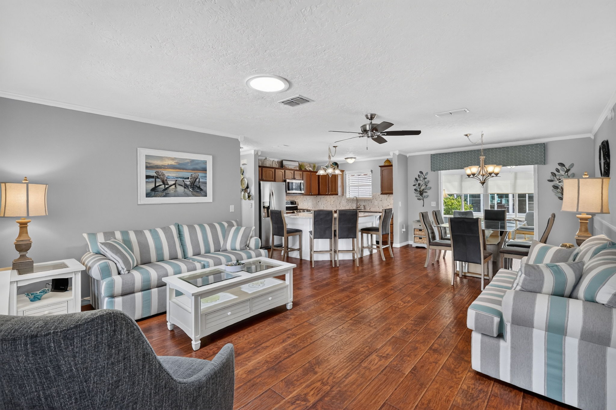 Living, Dining, and Kitchen