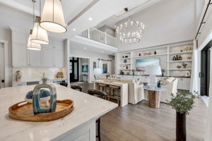 Kitchen - Living - New Chandelier