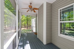 Screened in porch with ceiling fan