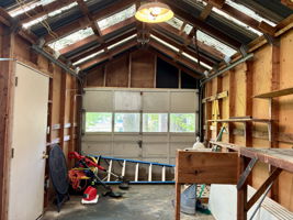 Wired Outbuilding w/ Roll-Up Garage Door
