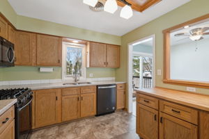 Updated kitchen with openings to the dining and living room