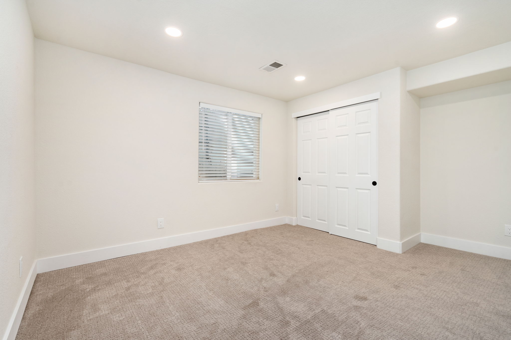 Great size basement bedroom with closet