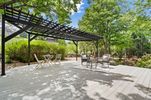 THIS is the place to be when the weather is good. Enjoy the large backyard deck with pergola. Great for everyday enjoyment as well as entertaining.