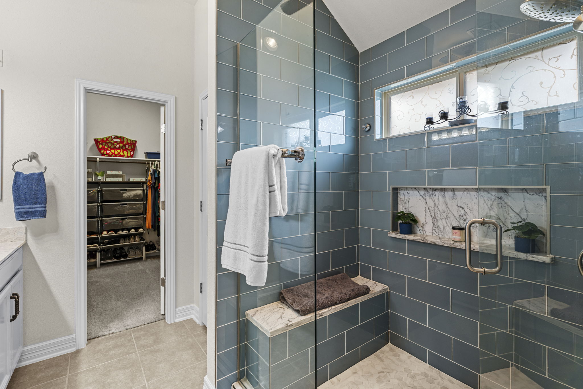 Primary Bath w/ Tile-Marble Shower