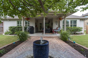Brick Patio & Water Feature
