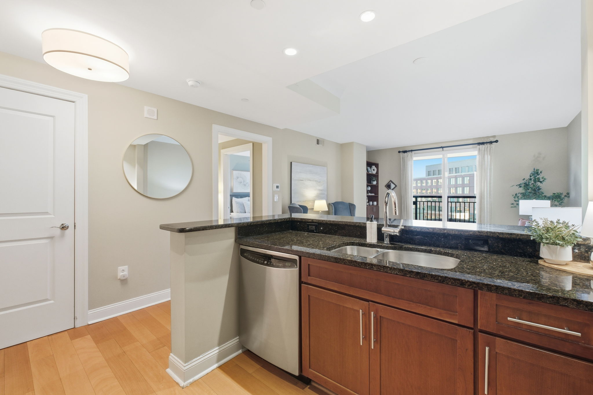 Peninsula with bar seating