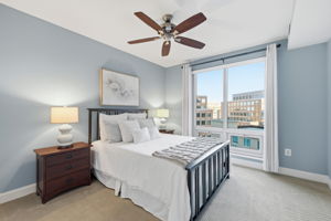 Floor-ceiling-windows bring in abundant light.