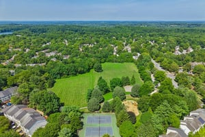 Sports courts and athletic fields throughout.