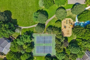 Courts and tot lots.