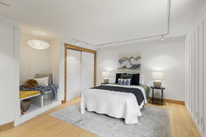 Another view of the bonus room with closet and built in bench!